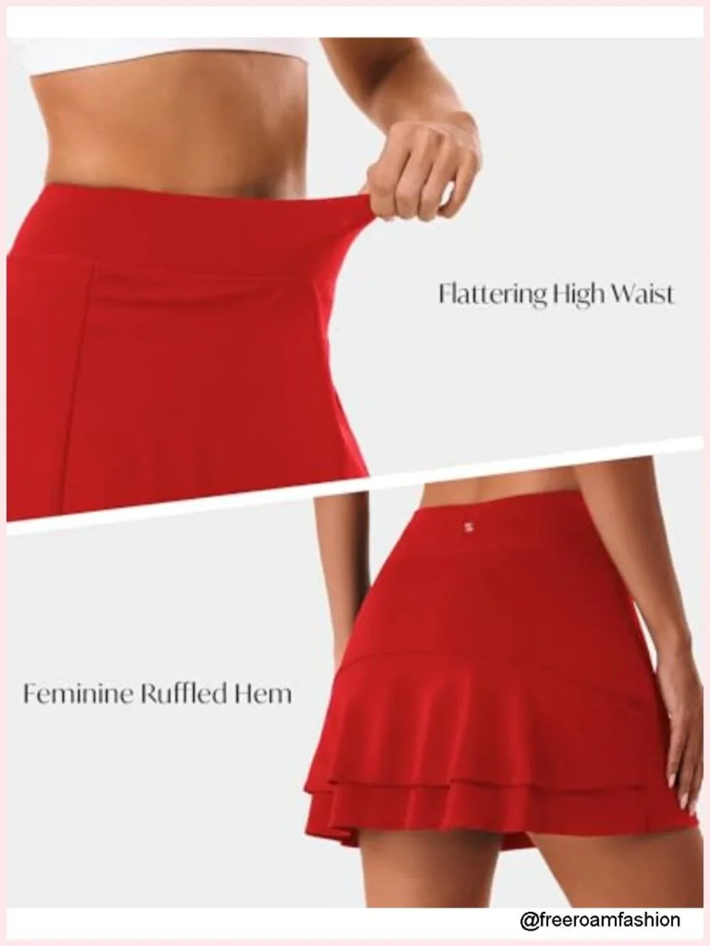 Women's Athletic Tennis Skort Ruffle Golf Skirt with Pockets High Waisted Tummy